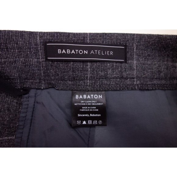 ARITZIA BABATON 12 Conan Wool Cashmere Cropped Pant in Charcoal Check Atelier - Picture 9 of 10